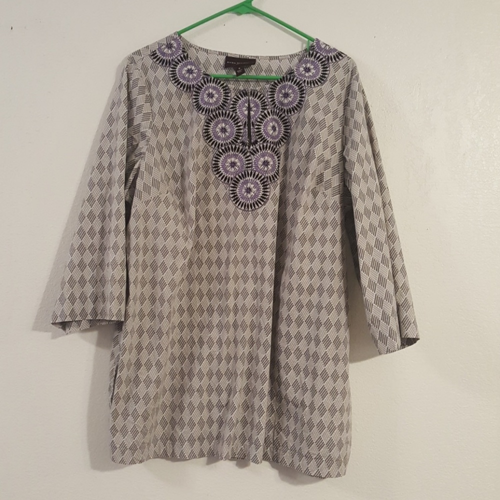 Dana Buchman Woman 1X blouse 3/4 sleeve